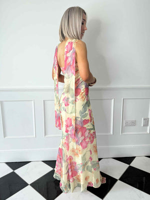 Yazmin Floral Printed Dress - Yellow