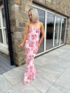 Jenna Floral Printed Dress - Rose