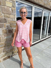 Lynn Oversized Crochet Waistcoat - Pink
