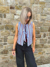 Saria Quilted Gilet - Striped Lavender