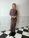 Montana Mesh Dress - Cocoa Brown/Black