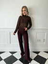 Cate High Neck Top - Brown