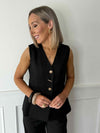 Ruby Crossover Back Waistcoat - Black
