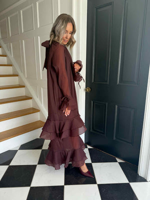 Brea Long Chiffon Dress - Plum