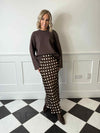 Jessee Maxi Slip Skirt - Brown Polka Dot