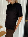 Skylar Split T-Shirt - Black