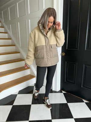 Cherry Mix Puffer Jacket - Birch Aluminum