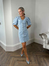 Feline Denim Dress - Light Blue
