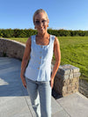 Jamie Square Neckline Waistcoat Sky Blue