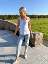 Jamie Square Neckline Waistcoat Sky Blue