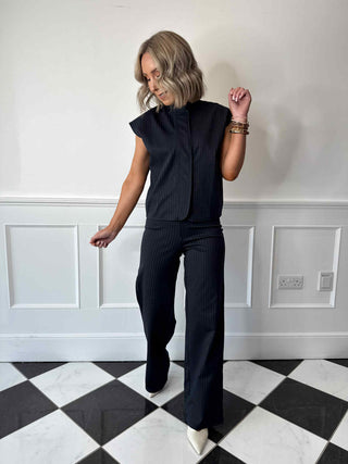 Bia Vest - Maritime Blue Pinstriped