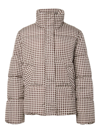 Asta Puffer Jacket - Brown/Cream Check