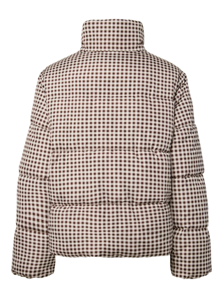 Asta Puffer Jacket - Brown/Cream Check