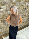 Yaz Denim Waistcoat - Brown