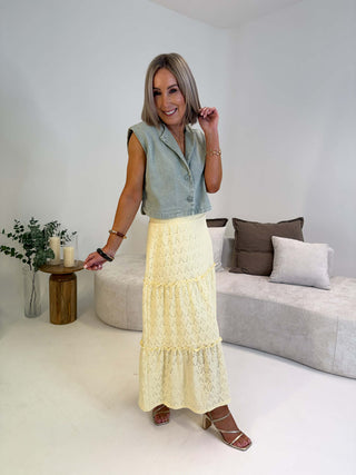 Amalina Midi Skirt - Yellow