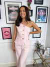Zora One Shoulder Waistcoat - Pink