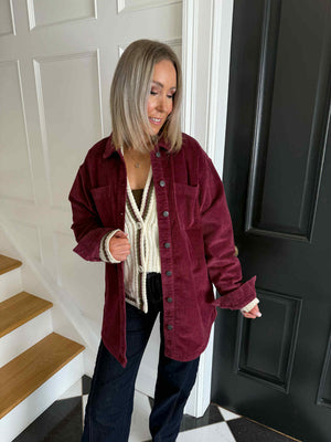 Alva Long Cord Shacket - Winsor Wine