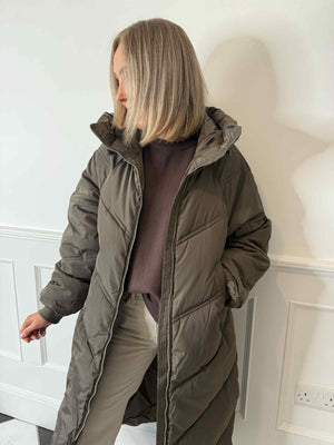 Jolie Long Puffer Coat - Morel