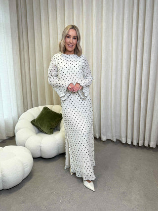 Elba Long Sleeve Maxi Dress - Cloud Dancer