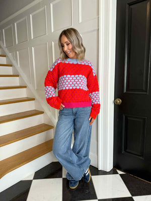 Janel Knit - Beetroot/Lavender & Orange