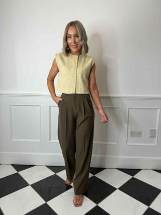 Yaz Denim Waistcoat - Lemon