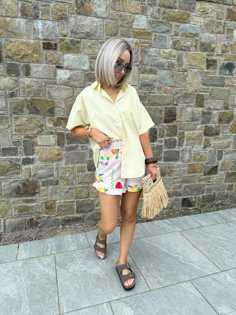 Femme Blouse - Yellow Stripe