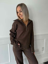 Mandi Half-Zip Knit Jumper - Coffee