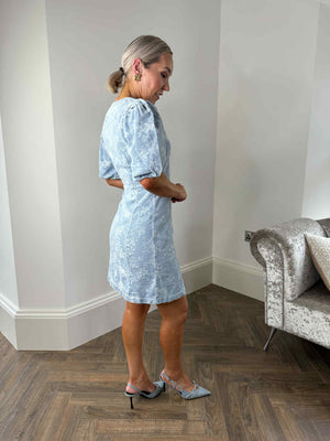Feline Denim Dress - Light Blue