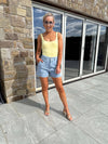 Ellen Square Neck Bodysuit - Yellow