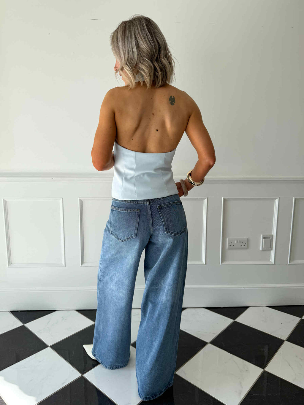 Kettie Wide Leg Jeans - Medium Blue Denim