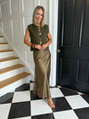 Harlow Lace Slip Skirt - Champagne Khaki