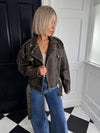 Freya Faux Leather Jacket - Khaki