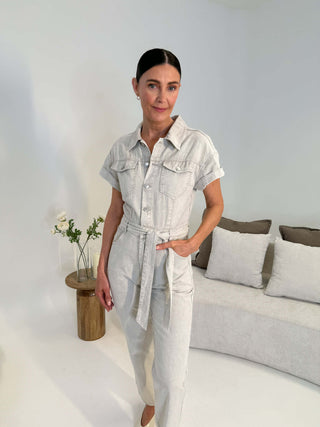 Tami Denim Jumpsuit - Light Grey Wash