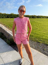 Yaz Denim Waistcoat - Fuchsia