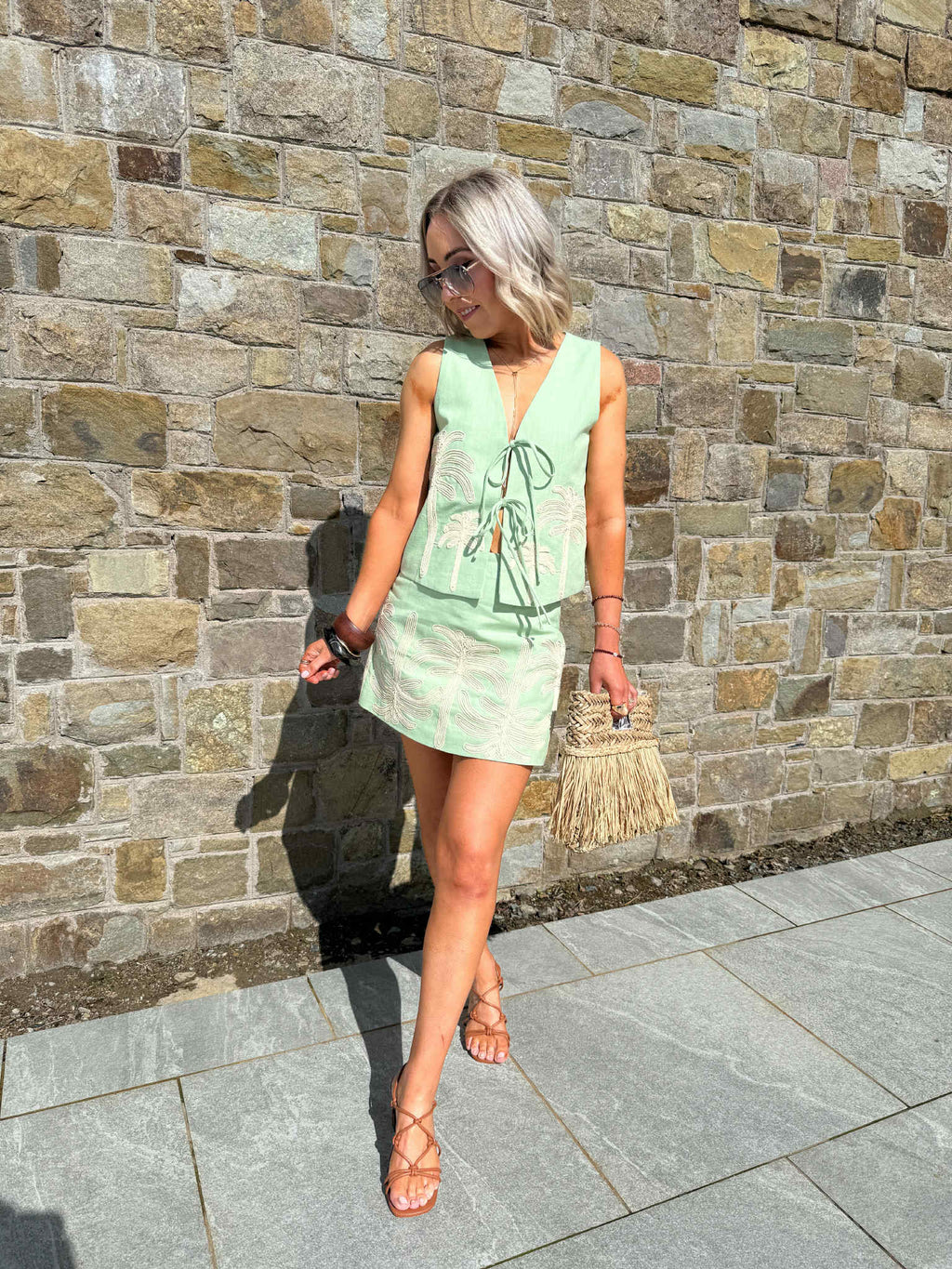 Dax Embroidered Waistcoat - Green