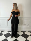 Kali Bardot Mini Dress - Black