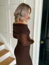 Ayla Textured Lace Maxi Skirt - Brown