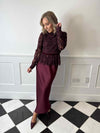 Alicia Lace Bow Top - Burgundy