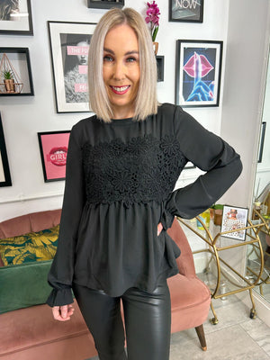 Pieces Fana Top - Black