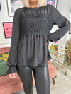 Pieces Fana Top - Black
