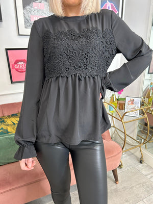 Pieces Fana Top - Black