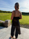Reo Longline Mesh Cami Top - Black