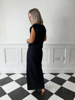 Jaf Denim Ankle Skirt - Dark Denim