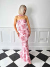 Jenna Floral Printed Dress - Rose