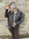 Lillie Sleeveless Bubble Hem Jacket - Leopard