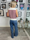 Morgan Knitted Tank Top - Apricot/Wine