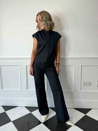 Bia Vest - Maritime Blue Pinstriped