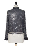 Isla Tassel Sequin Pussybow Blouse - Silver