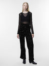 Kam Wide Leg Sequin Trousers - Black