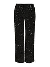 Kam Wide Leg Sequin Trousers - Black